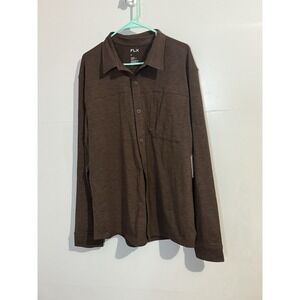 FLX Men's Luxury Soft Cozy Shirt NWT‎ Long Sleeve Brown Plum Size XL